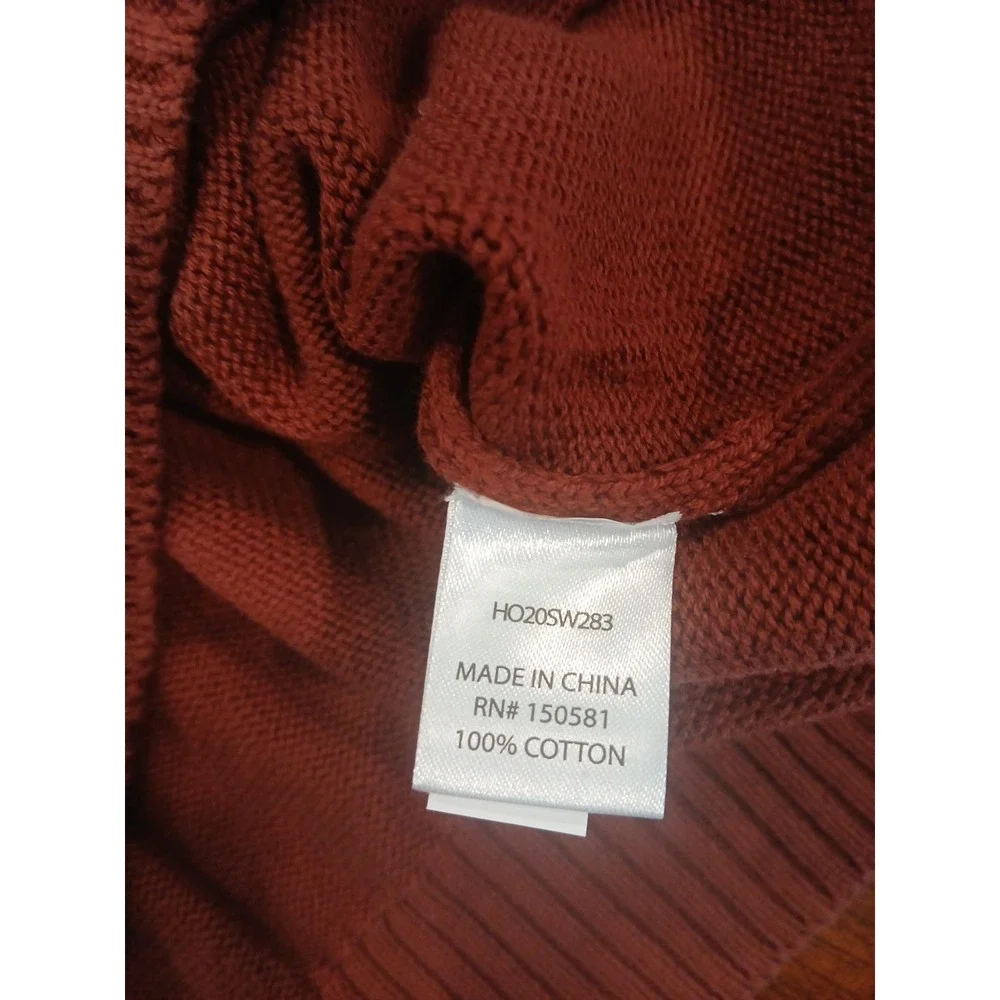 NEW Flag&Anthem Men's Rust Hoodie Sweater Cotton Medium Kangaroo Pocket Preppy